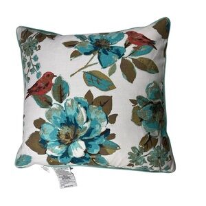 Envogue International LLC Home Accent Pillow Birds Flowers Cotton Duck Feathers